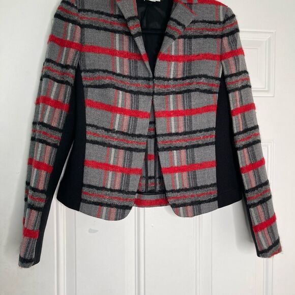 Akris Punto
Gray Black Red Multi Unique Wool & Angora/Mohair Jacket Blazer - Picture 7 of 10